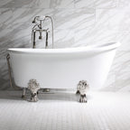 “HLSW58” 58" Hotel Collection CoreAcryl Acrylic Swedish Slipper Clawfoot Tub with Feet