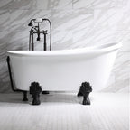 “HLSW58” 58" Hotel Collection CoreAcryl Acrylic Swedish Slipper Clawfoot Tub with Feet