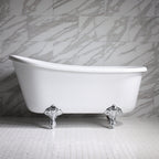 “HLSW62” 62" Hotel Collection CoreAcryl Acrylic Swedish Slipper Clawfoot Tub with Feet