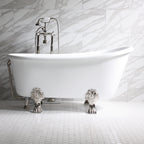 “HLSW62” 62" Hotel Collection CoreAcryl Acrylic Swedish Slipper Clawfoot Tub with Feet