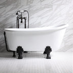 “HLSW62” 62" Hotel Collection CoreAcryl Acrylic Swedish Slipper Clawfoot Tub with Feet