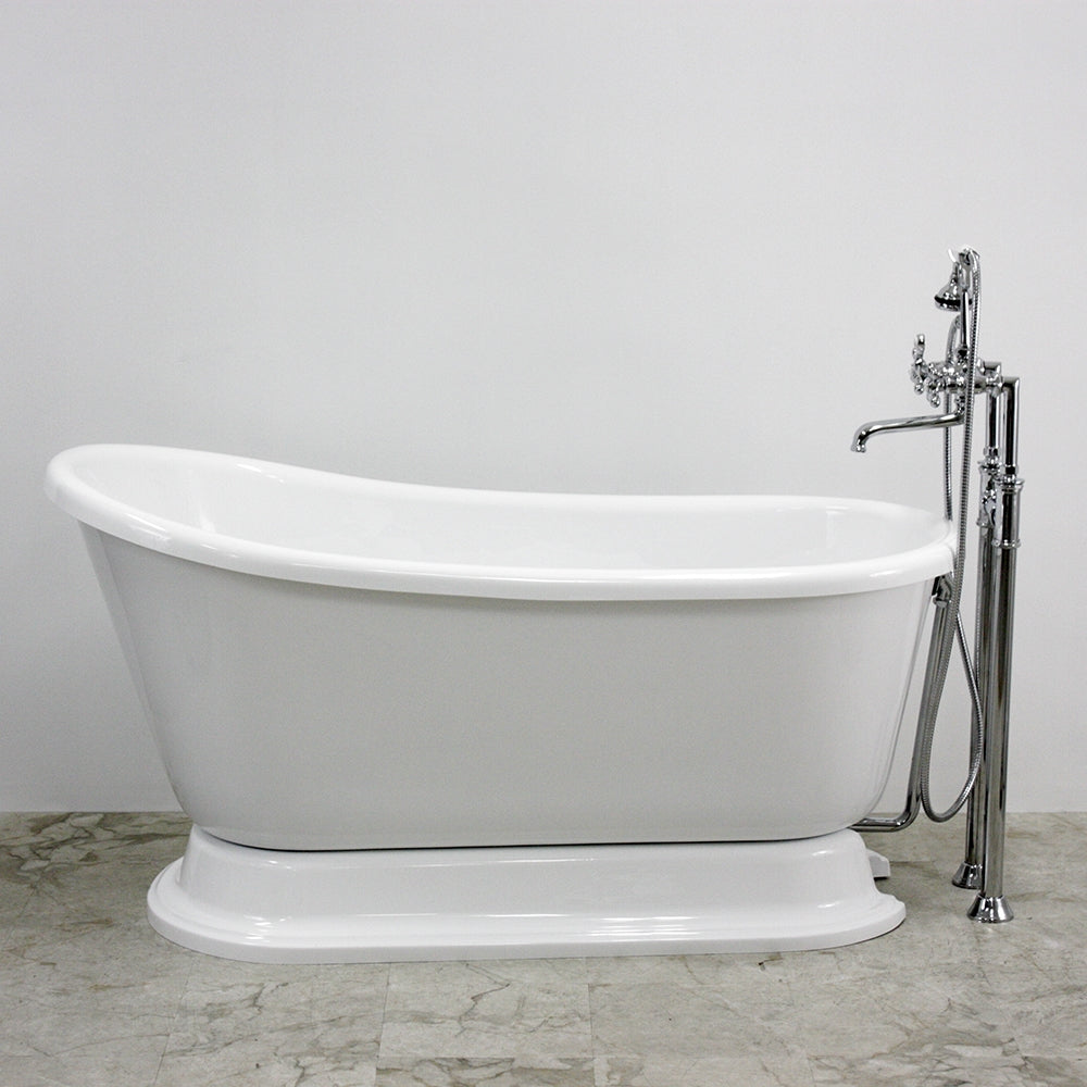 “HLSWPD54” 54" Hotel Collection CoreAcryl Acrylic Swedish Slipper Pedestal Tub with Base