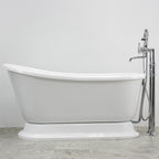 “HLSWPD58” 58" Hotel Collection CoreAcryl Acrylic Swedish Slipper Pedestal Tub with Base