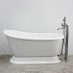 “HLSWPD58” 58" Hotel Collection CoreAcryl Acrylic Swedish Slipper Pedestal Tub with Base
