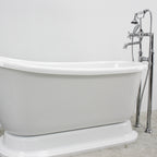 “HLSWPD58” 58" Hotel Collection CoreAcryl Acrylic Swedish Slipper Pedestal Tub with Base