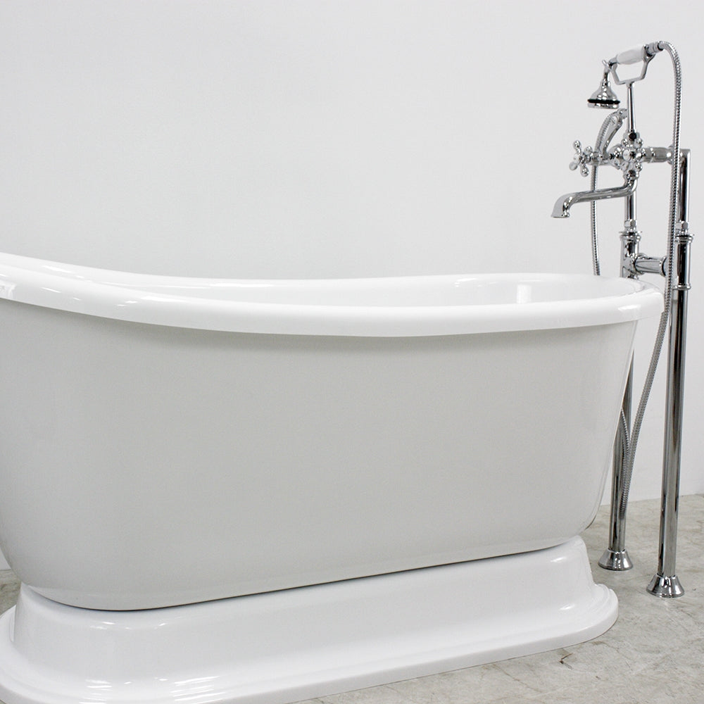 “HLSWPD58” 58" Hotel Collection CoreAcryl Acrylic Swedish Slipper Pedestal Tub with Base