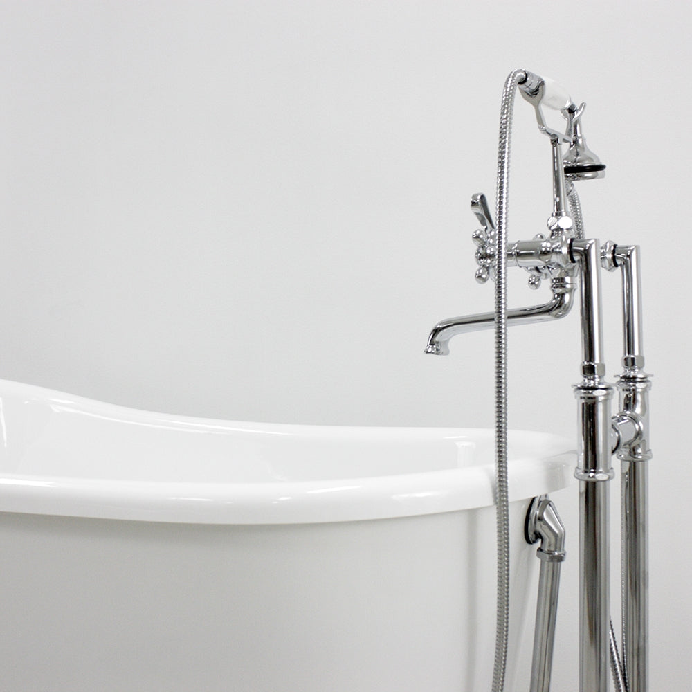 “HLSWPD58” 58" Hotel Collection CoreAcryl Acrylic Swedish Slipper Pedestal Tub with Base