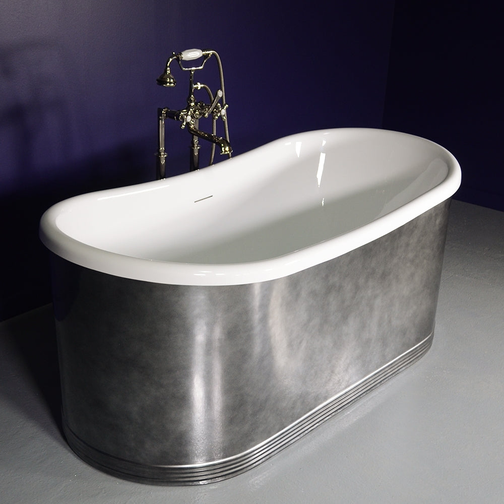 “Josephine 59ACHRS NO JETS” 59" x 31.5" French Bateau with an “Aged Chrome Finish” on Solid Copper Exterior