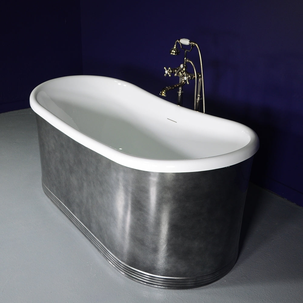 “Josephine 59ACHRS NO JETS” 59" x 31.5" French Bateau with an “Aged Chrome Finish” on Solid Copper Exterior