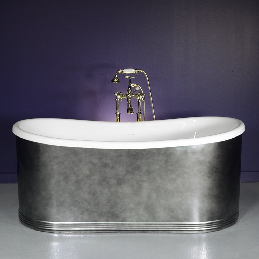“Josephine 73ACHRS NO JETS” 73" x 31.5" French Bateau with an “Aged Chrome Finish” on Solid Copper Exterior