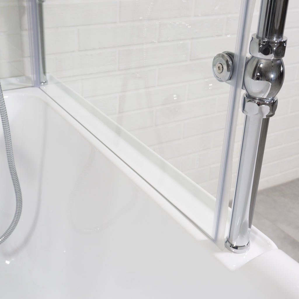 “OASIS 59 SHPK” 59" Extra Wide Classic Clawfoot Shower Tub with Clear Tempered Glass Shower Enclosure Package