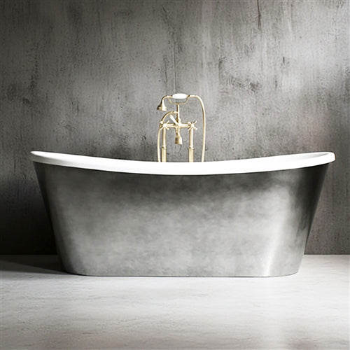 Calypso Pisces 59ACHAir, 59-inch air jetted tub with aged chrome finish