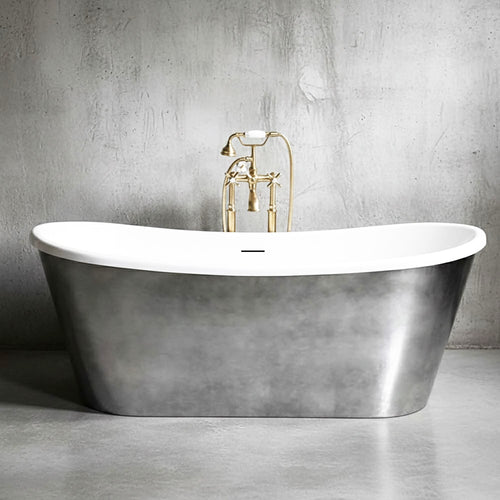 59" x 32" Air Jetted Tub “Calypso Pisces 59ACHAir” CoreAcryl Acrylic in Aged Chrome Finish