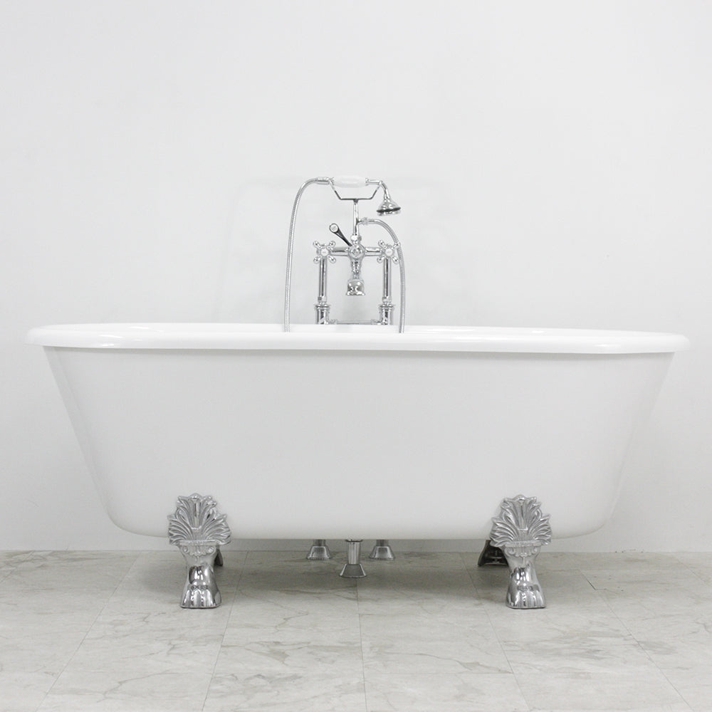 “HLDB67FPK All Inclusive” 67" Hotel Collection  Heavy Duty Double Skin Acrylic Double Ended Clawfoot Tub and Faucet Package