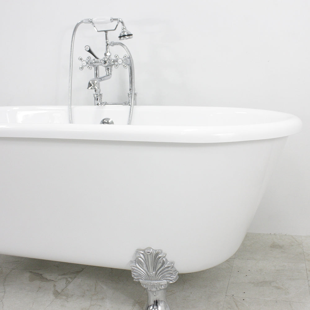 “HLDB67FPK All Inclusive” 67" Hotel Collection  Heavy Duty Double Skin Acrylic Double Ended Clawfoot Tub and Faucet Package