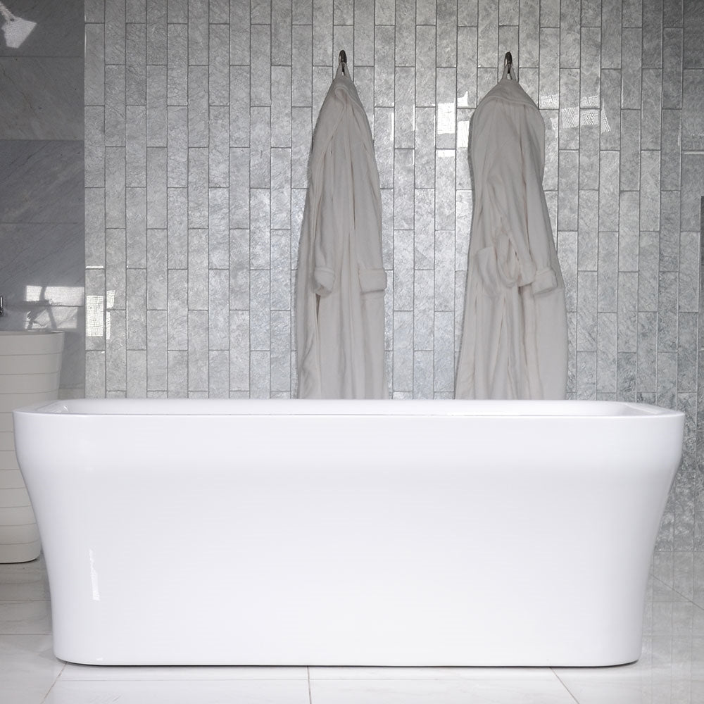 “SanSiro Eclipse 67CSpa Heated Air Jetted plus Heated Water” 67 x 35 Inch Center Drain Freestanding Acrylic Bathtub