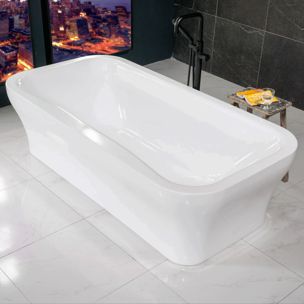 79" x 40" Air Jetted Water Heated Tub “SanSiro Eclipse 79CAirSpa” Reinforced Acrylic