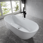 “SanSiro Aquino 59CAJ Heated Air Jetted” 59 x 32 inch Center Drain Freestanding Acrylic Bathtub