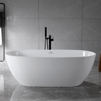 “SanSiro Aquino 59CAJ Heated Air Jetted” 59 x 32 inch Center Drain Freestanding Acrylic Bathtub