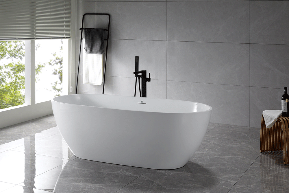 “SanSiro Aquino 71CAJ Heated Air Jetted” 71 x 32 inch Center Drain Freestanding Tub