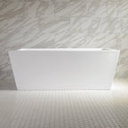 “SanSiro Asti 59EAJ Heated Air Jetted” 59 x 34 inch End Drain Freestanding Acrylic Bathtub