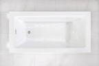 “SanSiro Asti 67EAJ Heated Air Jetted” 67 x 34 inch End Drain Freestanding Acrylic Bathtub