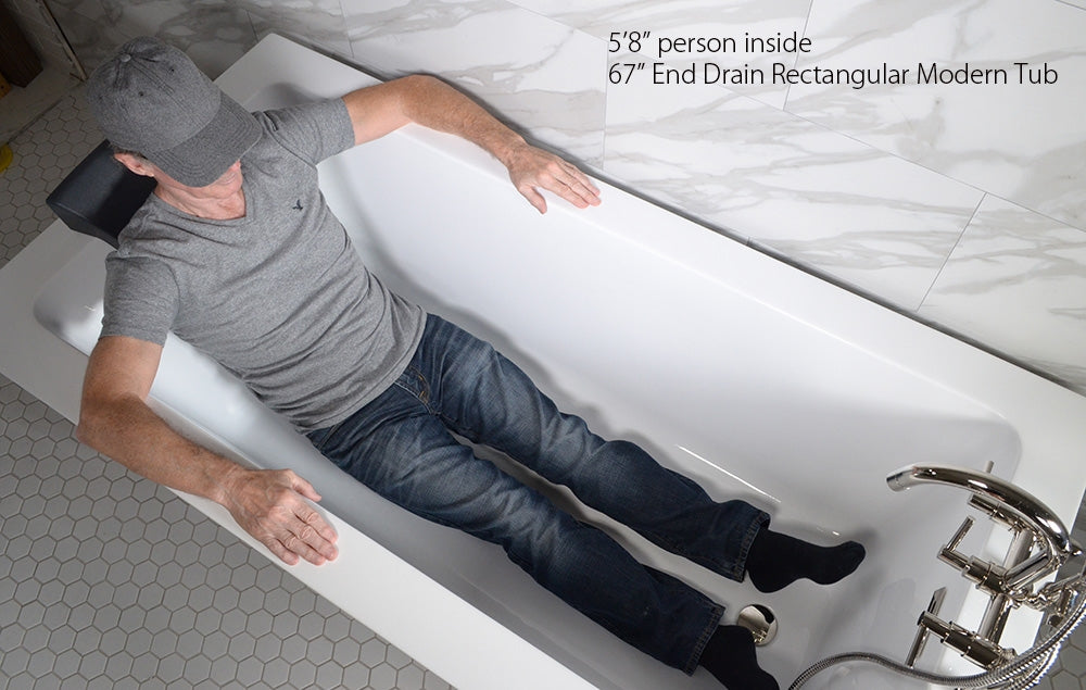 “SanSiro Asti 67EAJ Heated Air Jetted” 67 x 34 inch End Drain Freestanding Acrylic Bathtub