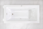 “SanSiro Asti67EWJ Zone Power Whirlpool Water Jetted” 67" x 34" End Drain Freestanding Tub
