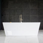 “SanSiro Asti73CHS” 73 x 34 inch Center Drain “Water and Air Jetted” Hydro-Spa Freestanding Acrylic Bathtub with Zone Power Control