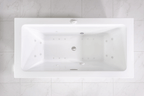 “SanSiro Asti73CHS” 73 x 34 inch Center Drain “Water and Air Jetted” Hydro-Spa Freestanding Acrylic Bathtub with Zone Power Control