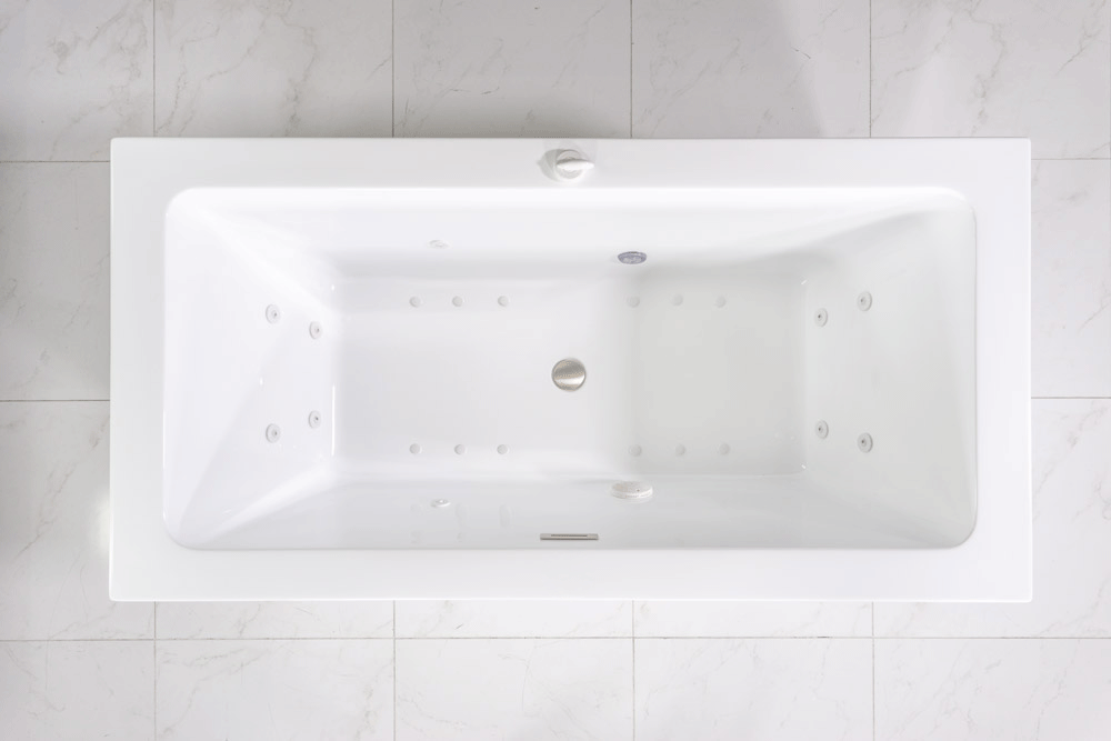 “SanSiro Asti73CHS” 73 x 34 inch Center Drain “Water and Air Jetted” Hydro-Spa Freestanding Acrylic Bathtub with Zone Power Control