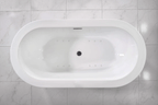 “SanSiro Augusta 59CAJ Heated Air Jetted” 59 x 34 inch Center Drain Freestanding Acrylic Bathtub
