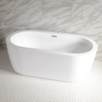 “SanSiro Augusta 59CAJ Heated Air Jetted” 59 x 34 inch Center Drain Freestanding Acrylic Bathtub