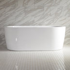 “SanSiro Augusta 59CAJ Heated Air Jetted” 59 x 34 inch Center Drain Freestanding Acrylic Bathtub