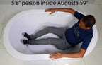 “SanSiro Augusta 59CAJ Heated Air Jetted” 59 x 34 inch Center Drain Freestanding Acrylic Bathtub