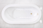 “SanSiro Augusta 59EAJ Heated Air Jetted” 59 x 34 inch End Drain Freestanding Acrylic Bathtub