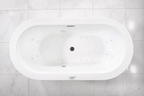 “SanSiro Augusta67CHS Hydro-Spa Whirlpool Water & Heated Air Jetted” 67"x 34" Center Drain Freestanding Tub with Zone Power Control