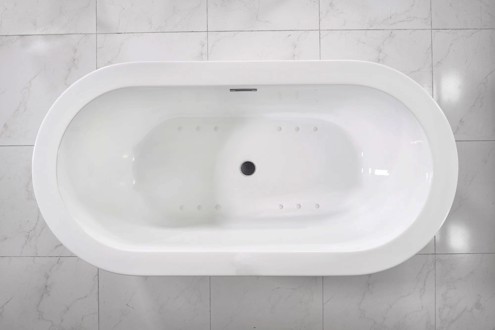 “SanSiro Augusta 71CAJ Heated Air Jetted” 71 x 34 inch Center Drain Freestanding Acrylic Bathtub