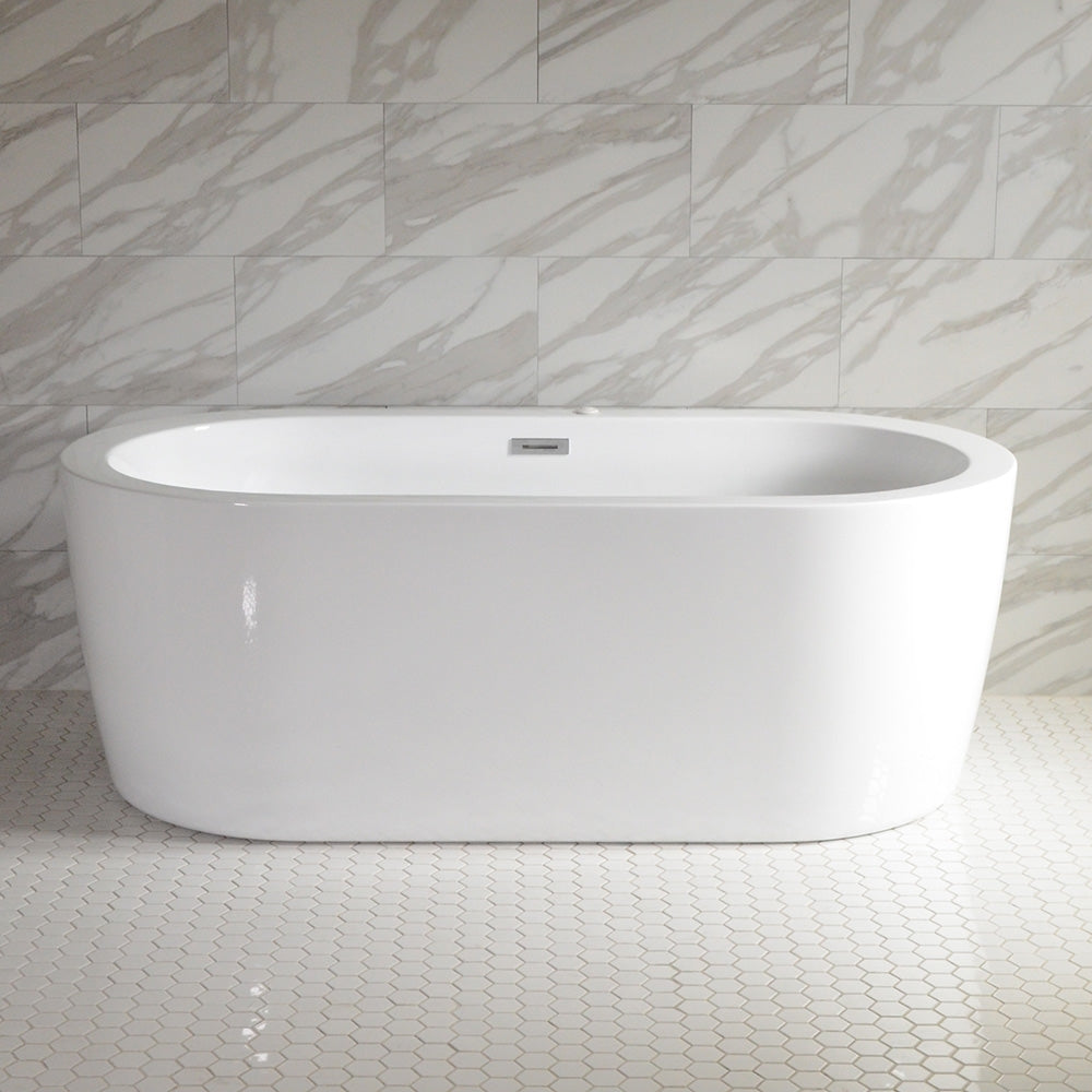 “SanSiro Augusta 71CAJ Heated Air Jetted” 71 x 34 inch Center Drain Freestanding Acrylic Bathtub