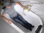 “SanSiro Augusta67CWJ” 67 x 34 inch Center Drain Variable Speed “Water Jetted” Freestanding Acrylic Bathtub with Zone Power Control