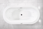 “SanSiro Augusta71CWJ Zone Power Whirlpool Water Jetted” 71" x 34" Center Drain Freestanding Tub