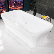 “SanSiro Eclipse79CHS” 78.5 x 39.5 inch Center Drain Variable Speed “Water and Air Jetted” Hydro-Spa Freestanding Acrylic Bathtub with Zone Power Control