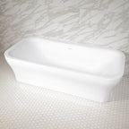 “SanSiro Eclipse79CHS” 78.5 x 39.5 inch Center Drain Variable Speed “Water and Air Jetted” Hydro-Spa Freestanding Acrylic Bathtub with Zone Power Control