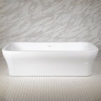 “SanSiro Eclipse79CHS” 78.5 x 39.5 inch Center Drain Variable Speed “Water and Air Jetted” Hydro-Spa Freestanding Acrylic Bathtub with Zone Power Control