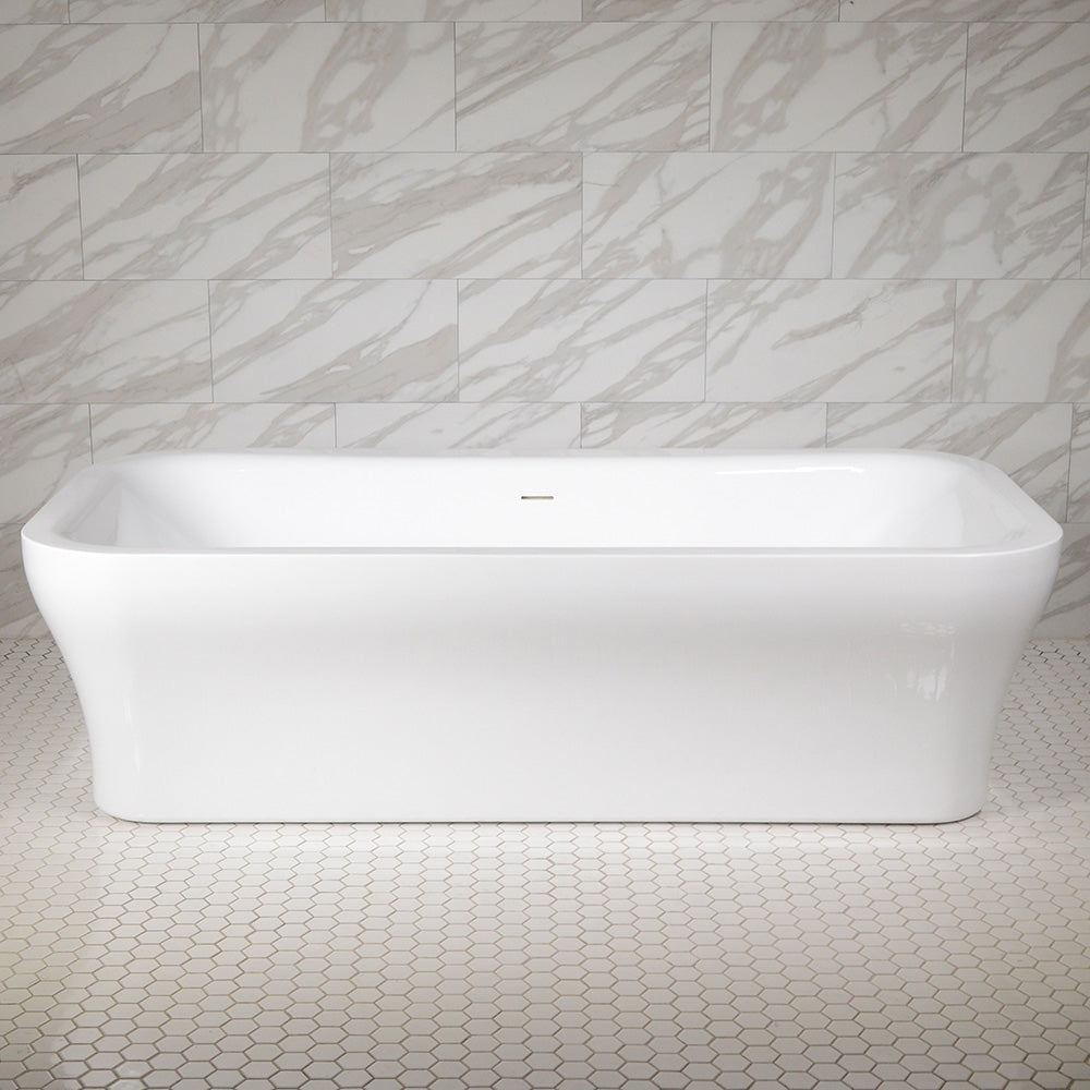 “SanSiro Eclipse79CHS” 78.5 x 39.5 inch Center Drain Variable Speed “Water and Air Jetted” Hydro-Spa Freestanding Acrylic Bathtub with Zone Power Control