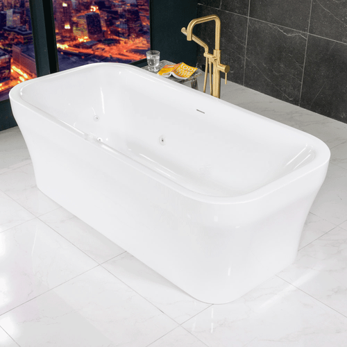 Jetted Freestanding Tub – EclipseSM67CWJ 67 x 35 inch Center Drain