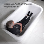 “SanSiro EclipseSM67CWJ” 67 x 35 inch Center Drain Variable Speed “Water Jetted” Freestanding Acrylic Bathtub