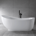 “SanSiro Feronia71EHS Hydro-Spa Whirlpool Water & Heated Air Jetted” 71" x 35" End Drain Freestanding Tub with Zone Power Control