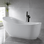 “SanSiro Feronia71EWJ Zone Power Whirlpool Water Jetted” 71" x 35" End Drain Freestanding Tub