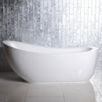“SanSiro Feronia71EWJ Zone Power Whirlpool Water Jetted” 71" x 35" End Drain Freestanding Tub